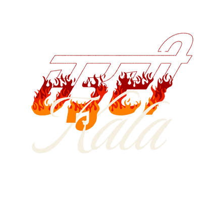 Drop-Shoulder Premium Black T-Shirt - Chardikala Flames