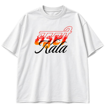 Drop-Shoulder Premium Black T-Shirt - Chardikala Flames